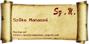 Szőke Manassé névjegykártya
